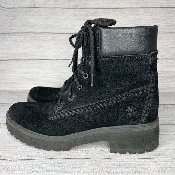 Timberland Carnaby Cool 6 Inch Boot Black Suede Lace Up Combat women's size 11 - Picture 3 of 7
